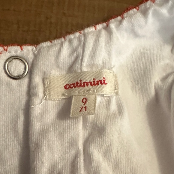 Catimini White and Blue Striped Kids Dress- 100% Cotton - Picture 4 of 7